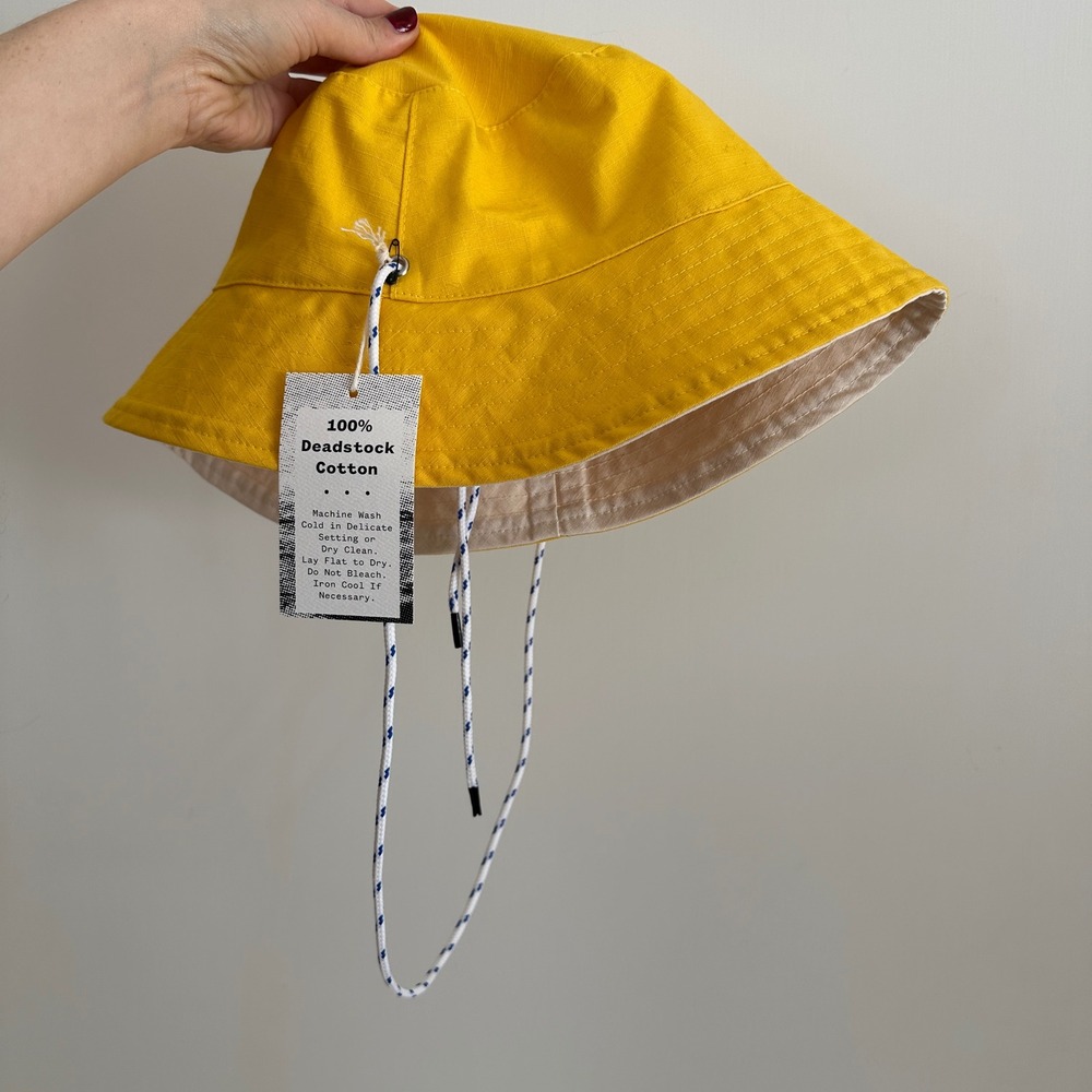 NWT Bright Yellow Bucket Hat,‎ Cotton, Adjustable